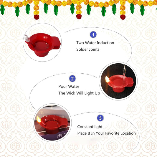 Water Sensor LED Light Diyas for Home Decoration, Floating Electric Flameless & Smokeless Candle for Home Decor, Diwali Festivals Decoration