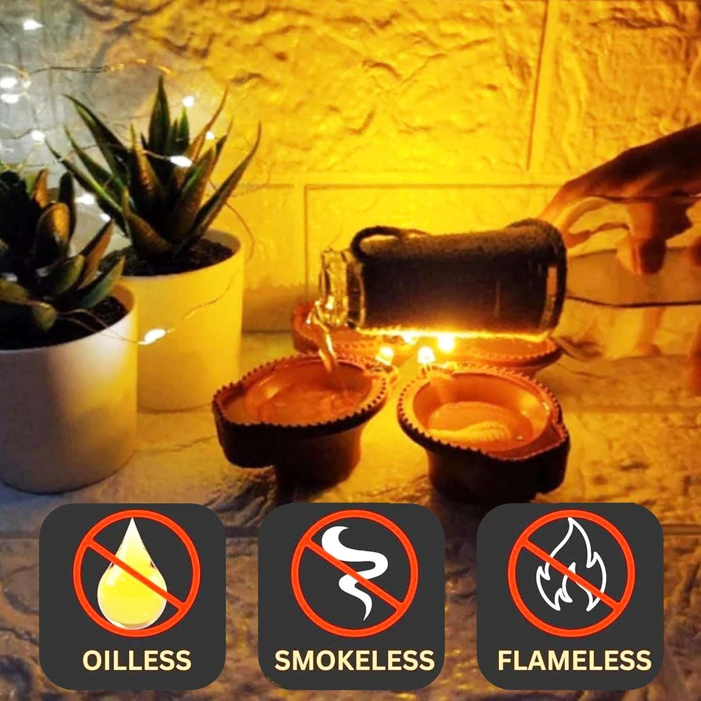 Water Sensor LED Light Diyas for Home Decoration, Floating Electric Flameless & Smokeless Candle for Home Decor, Diwali Festivals Decoration